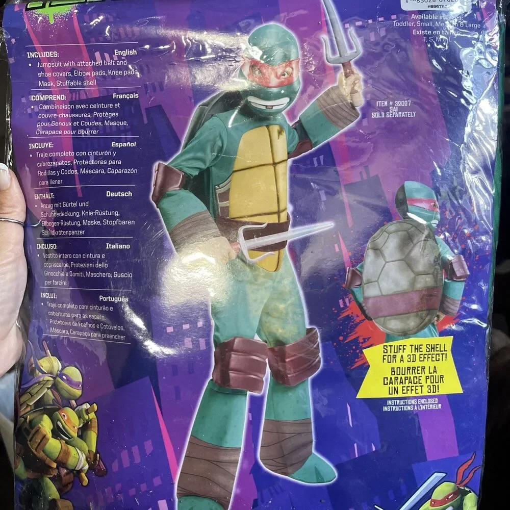 Teenage Mutant Ninja Turtles Raphael Child Halloween Costume Medium 8-10 5-7 Y